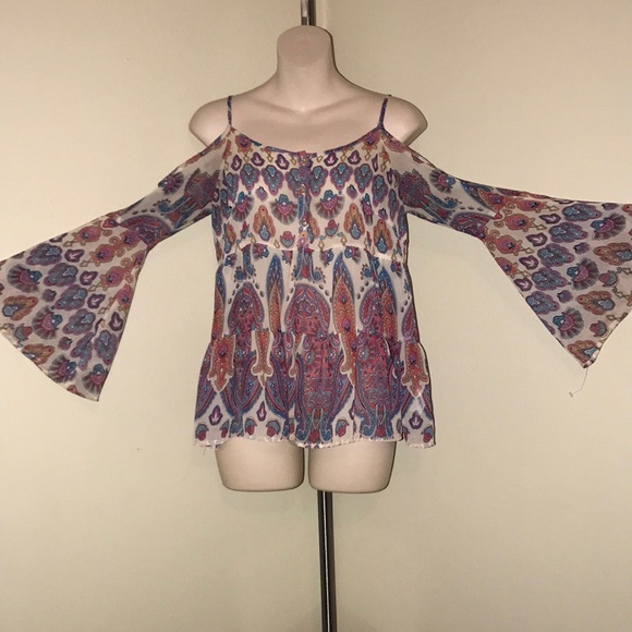 NWOT Moon collection paisley boho blouse - Picture 4 of 8